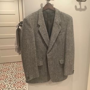 Gray Herringbone Harris Tweed Blazer